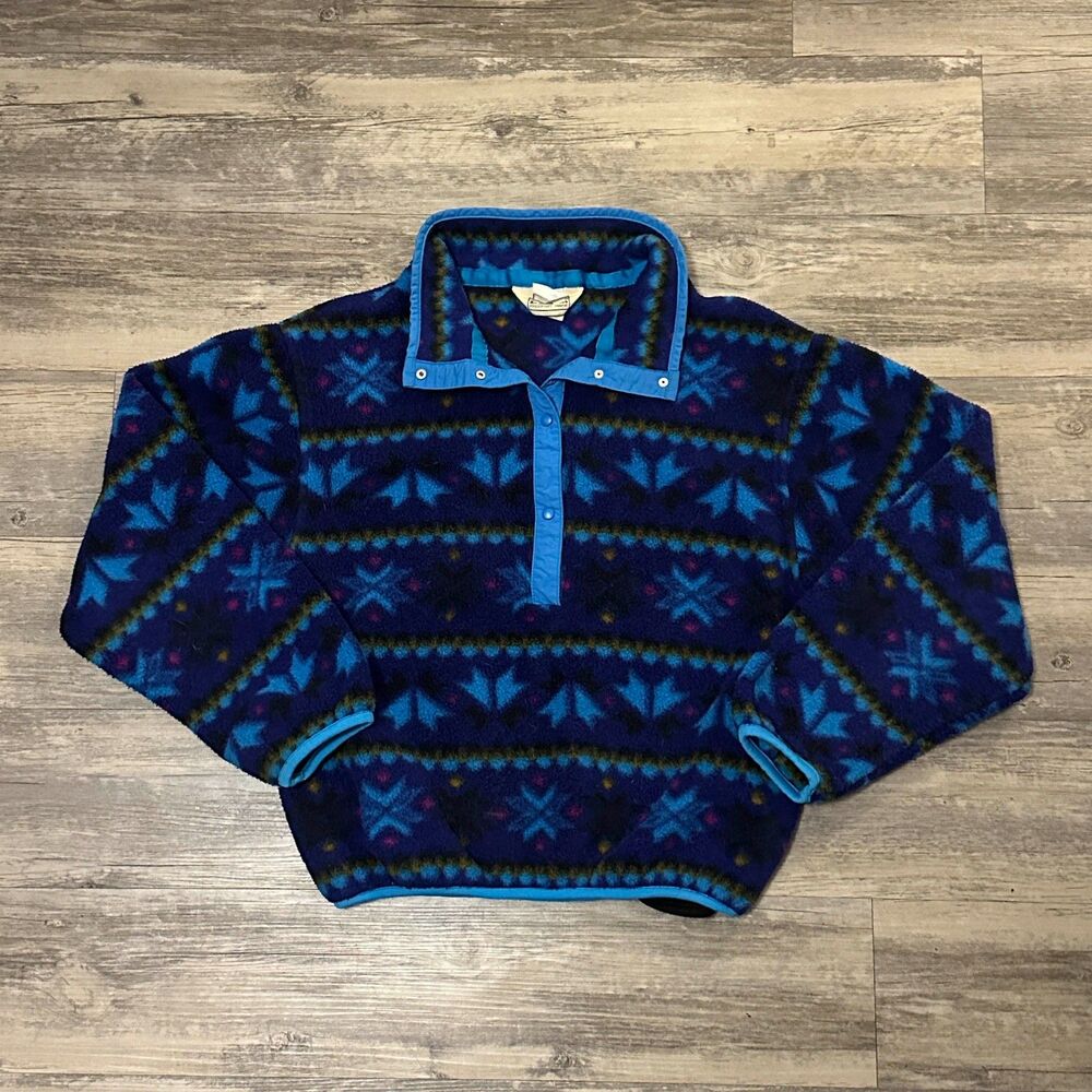 Vintage L.L. Bean USA Made Navajo Western Fleece Sherpa Jacket Size Small